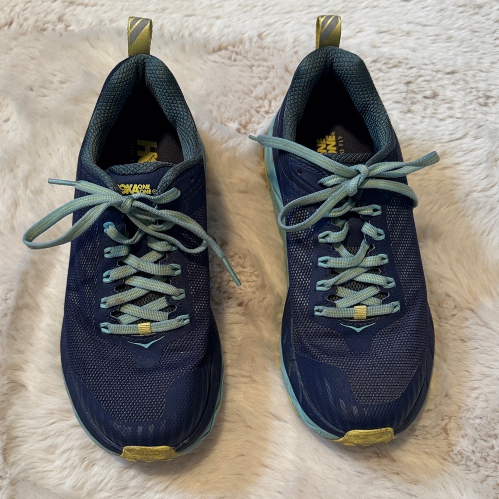 Hoka One One Navy and Teal Running Shoes